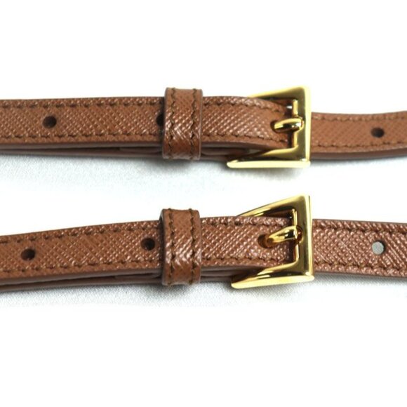 Prada Symbol Embroidered Fabric Mini 2 way Shoulder Bag Brown White Mbmb IC - Picture 4 of 9